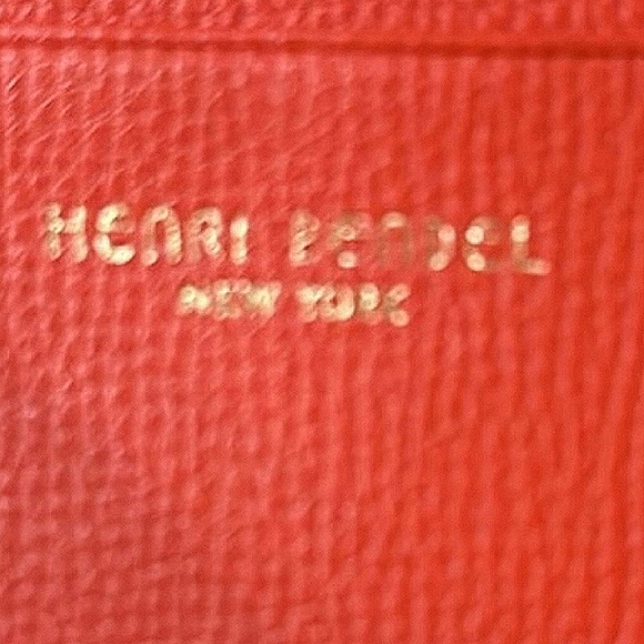 🤎 Henri Bendel ®️ Orange Leather Continental Zipper Wallet Preowned - Picture 9 of 12
